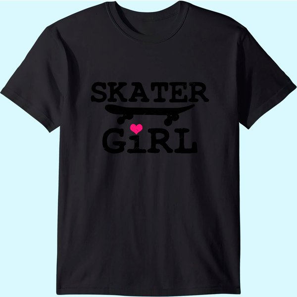 Skater Girl Skateboard Skateboarding T-Shirt-image