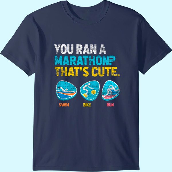 Vintage Funny Triathlete Swim Bike Run Triathlon Premium T Shirt-image