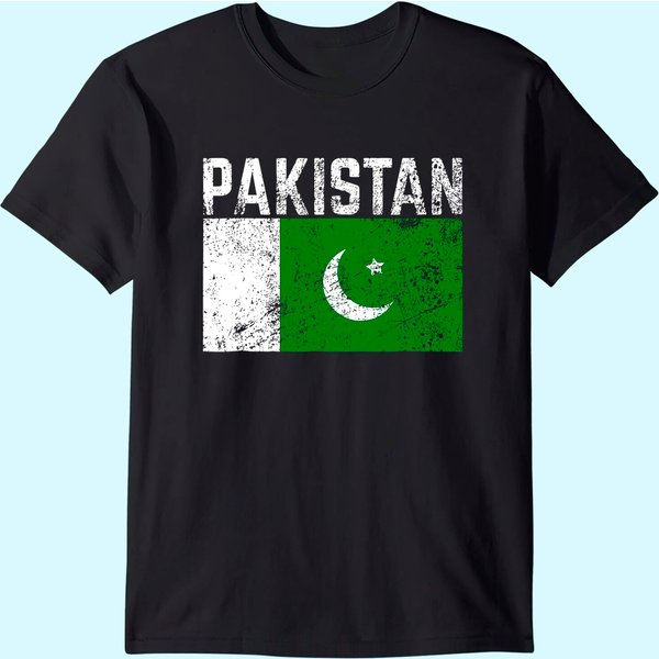 Pakistan Flag Vintage T Shirt-image