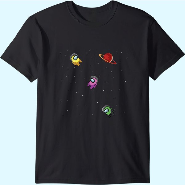 Cool Crewmates Swimming In Space T-Shirt-image