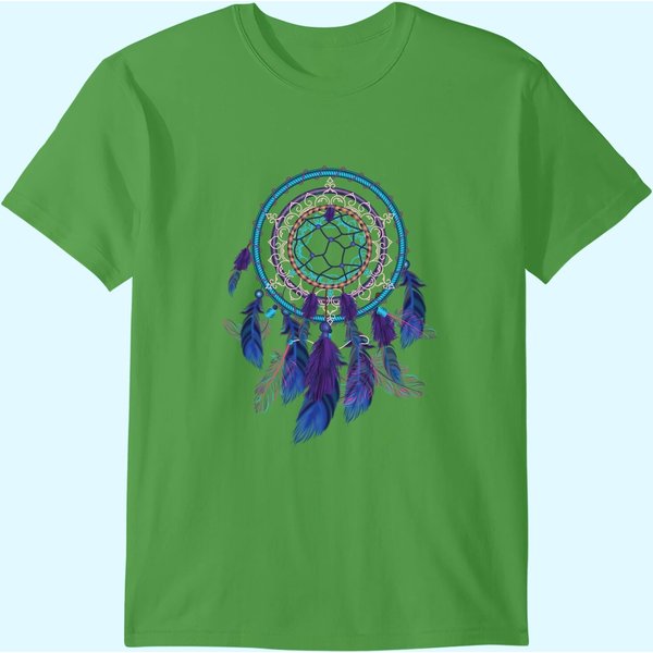Colorful Dreamcatcher Feathers Tribal Native American Indian T-Shirt-image