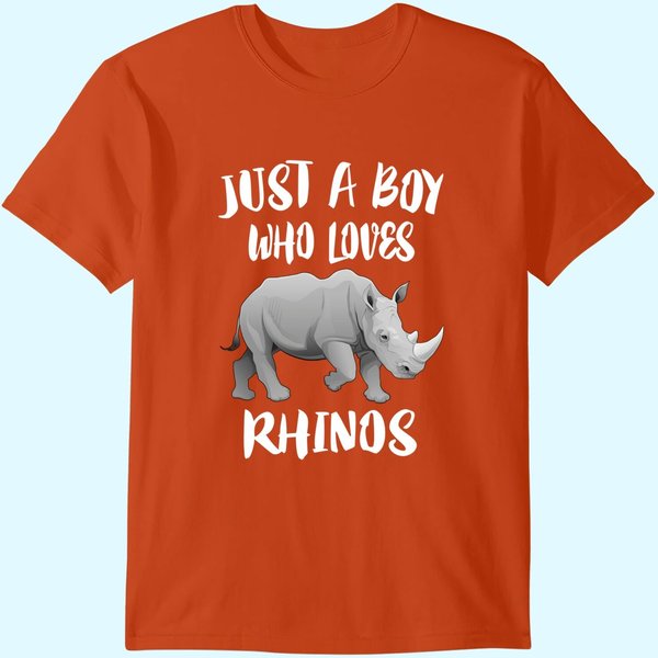 Just A Boy Who Loves Rhinos Animal T Shirt-image