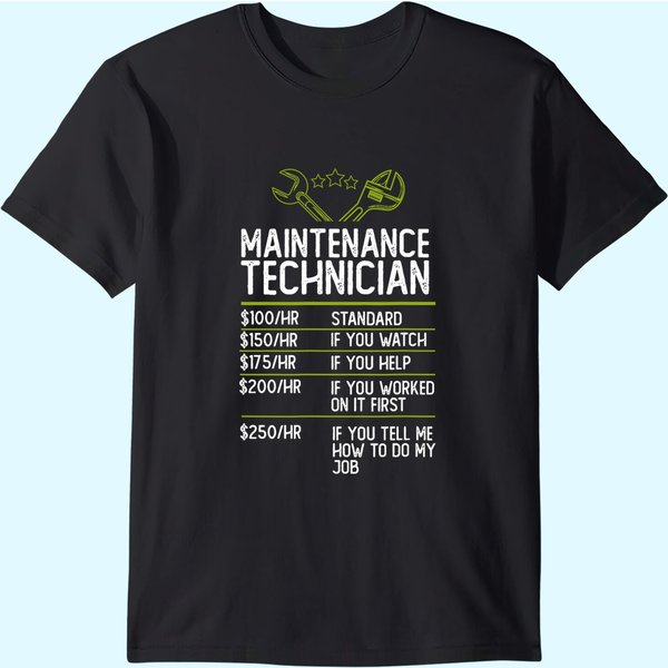 Maintenance Technician Hourly Rate T-Shirt-image