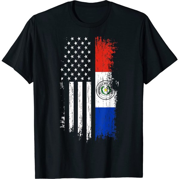 Paraguayan American Flag T Shirt-image