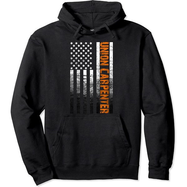 American Usa Flag Union Carpenter Woodworking Gift Pullover Hoodie-image