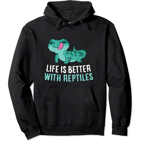 Life Is Better With Reptiles Bearded Dragon Lizards Reptiles Pullover Hoodie-image