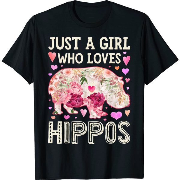 Just A Girl Who Loves Hippos Hippo Hippopotamus T Shirt-image