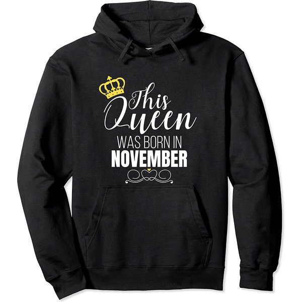 This Queen Was Born In November Birthday Pullover Hoodie-image