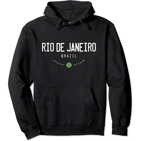 Rio De Janeiro Brazil Flag Pullover Hoodie