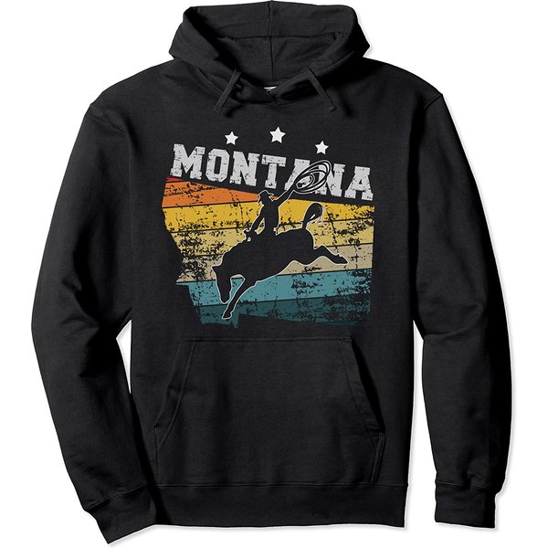 Vintage Montana Cowboy Pullover Hoodie