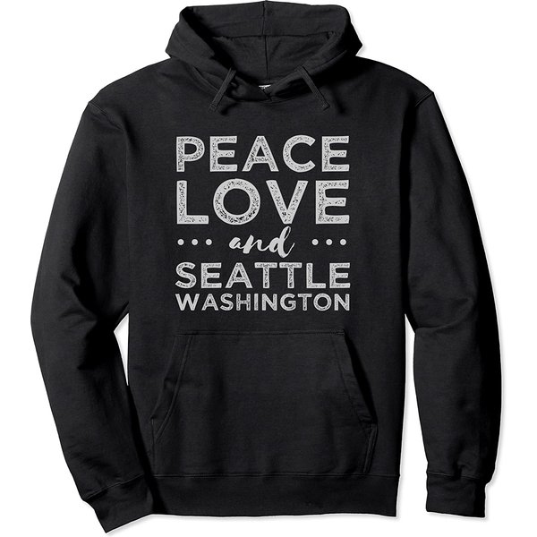 Peace Love Seattle Washington Hometown Pullover Hoodie-image