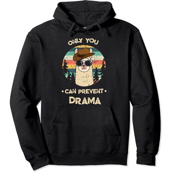 Only You Can Prevent Drama With A Llama Pullover Hoodie-image