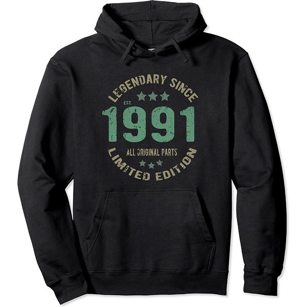 30 Years Old Bday Legend Since 1991 Pullover Hoodie-image