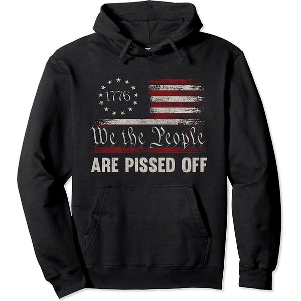 We The People Are Pissed Off Vintage Us America Flag Pullover Hoodie-image