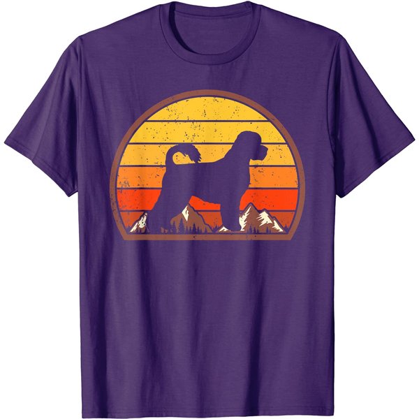 Sunset Silhouette Vintage Portuguese Water Dog T-Shirt-image