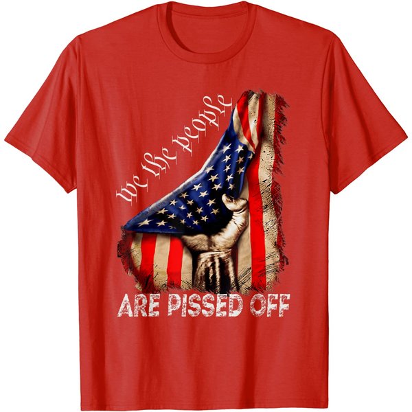 We The People Are Pissed Off Vintage Us America Flag T-Shirt-image