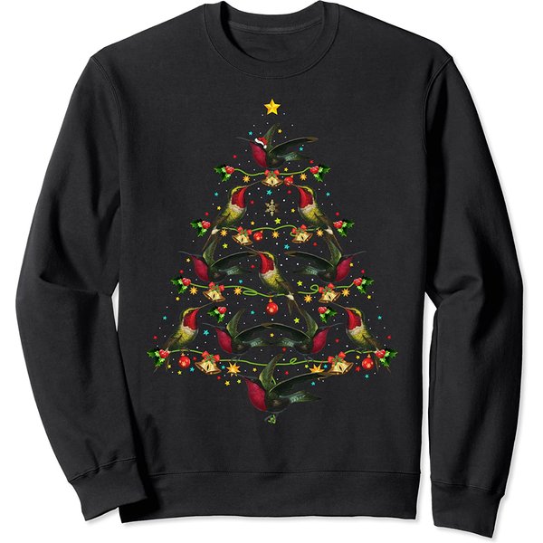 Hummingbird Lover Hummingbird Christmas Tree Sweatshirt-image