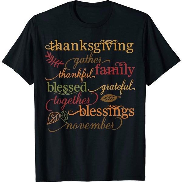 Thankful Blessings Thanksgiving Family T-Shirt-image