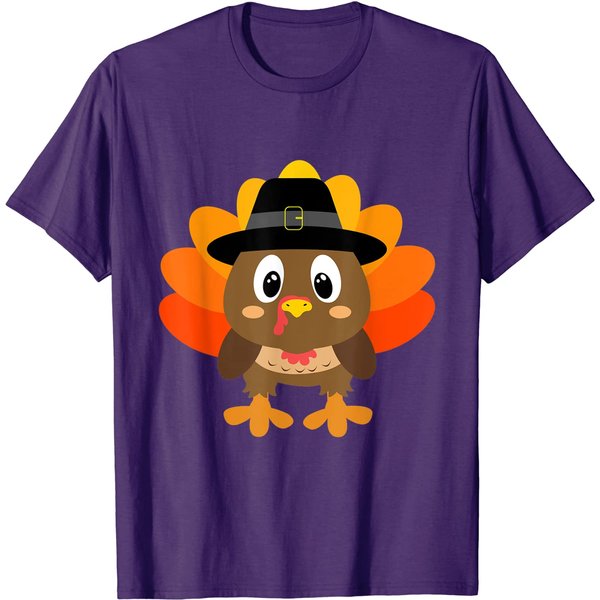 Turkey Pilgrim Costume Shirts For Boys & Girls Thanksgiving T-Shirt-image
