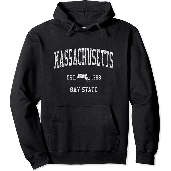 Massachusetts Vintage Sports Design Hoodie-image