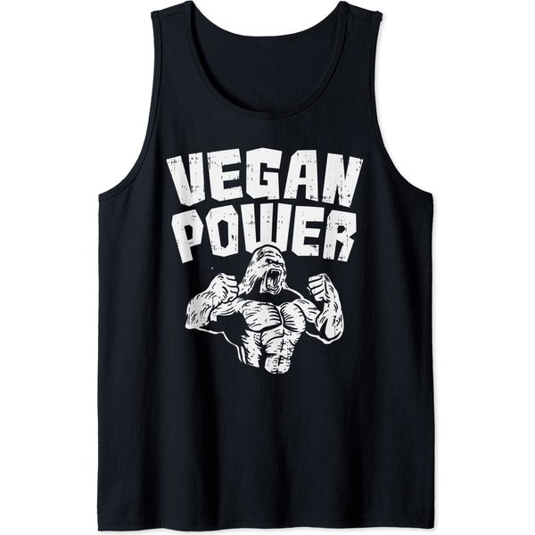 Vegan Power Gorilla Weight Lifting Gym Raw Food Muscle Tank Top-image