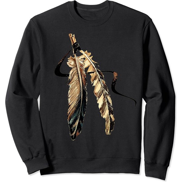 Native American Southwest Indian Tribal Art Colorful Feather Sweatshirt-image
