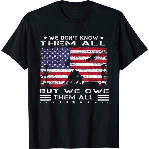 We Don't Know Them All But We Owe Them All Veterans Day Flag T-Shirt-image