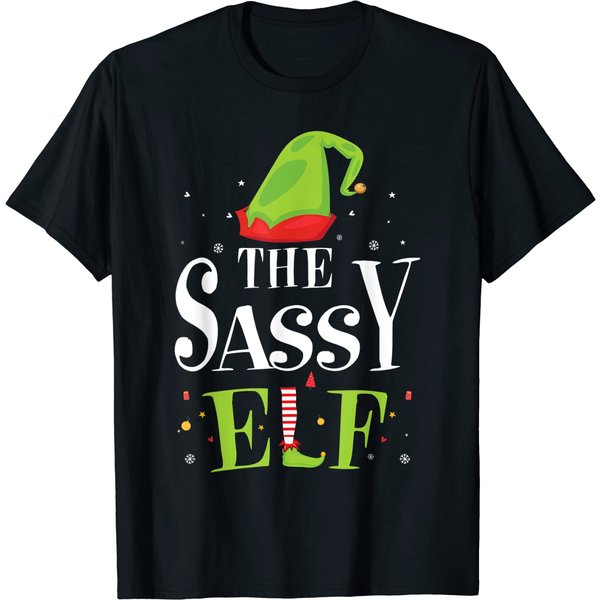 The Sassy Elf Christmas Matching Costume T-Shirt-image