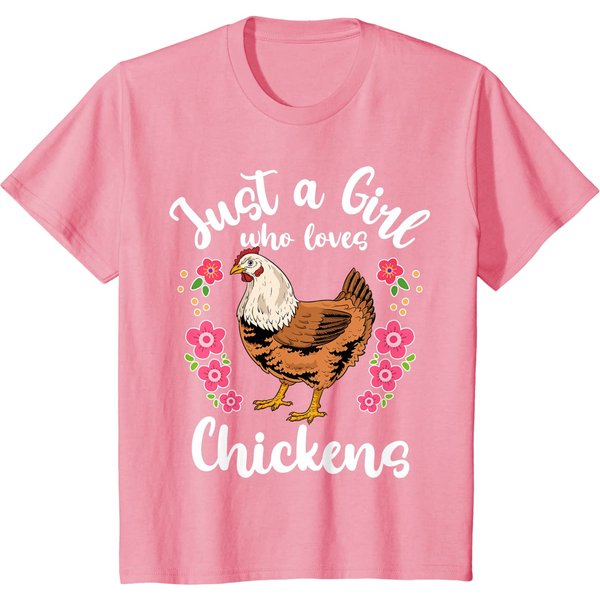 Kids Chicken Just A Girl Who Loves Chickens T-Shirt-image