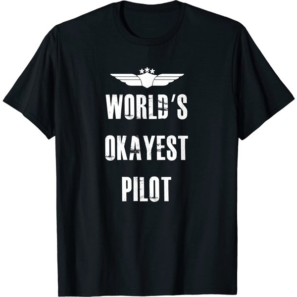 World's Okayest Pilot Flying Aviation T-Shirt-image