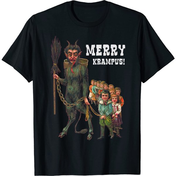 Vintage Krampus Creepy Christmas Holiday Merry Krampus T-Shirt-image