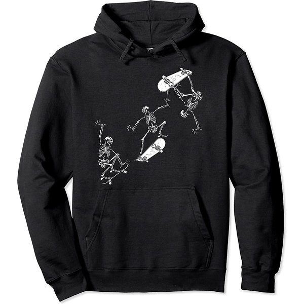 Skeleton Skateboarding Hoodie Skater Boys Halloween Pullover