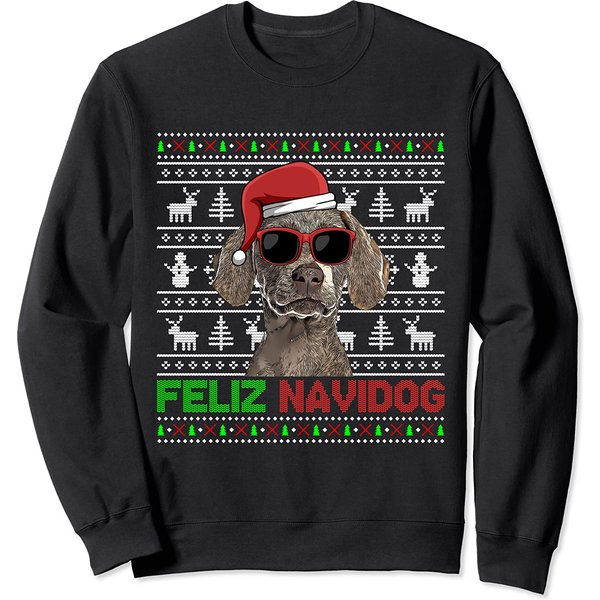 Weimaraner Dog Feliz Navidog Funny Christmas Sweatshirt-image