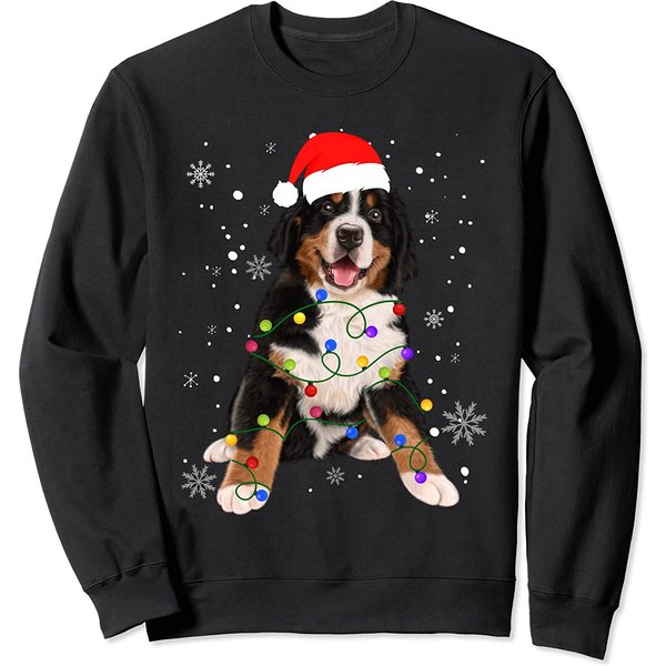 Bernese Mountain Dog Lights Christmas Matching Family Sweatshirt-image