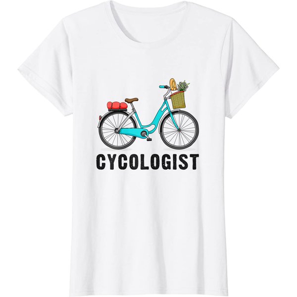 Womens Cycologist Shirt Cycling Cyclist Cute Women Bicycle Gift T-Shirt-image