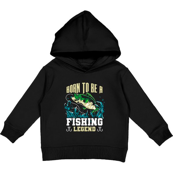 Born To Be A Fishing Legend Kids Pullover Hoodie-image
