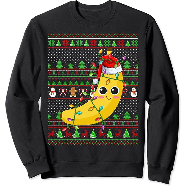 Banana Sweatshirt Fruit Lover Family Matching Ugly Banana Christmas-image