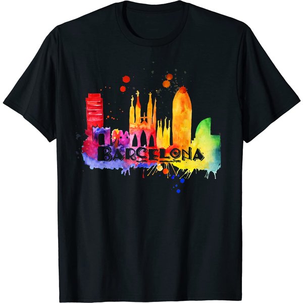 Barcelona, Spain - Souvenir Landscape T-Shirt-image