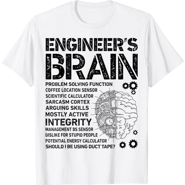 Engineer's Brain Funny Process Engineer Men Engineering Gift T-Shirt-image