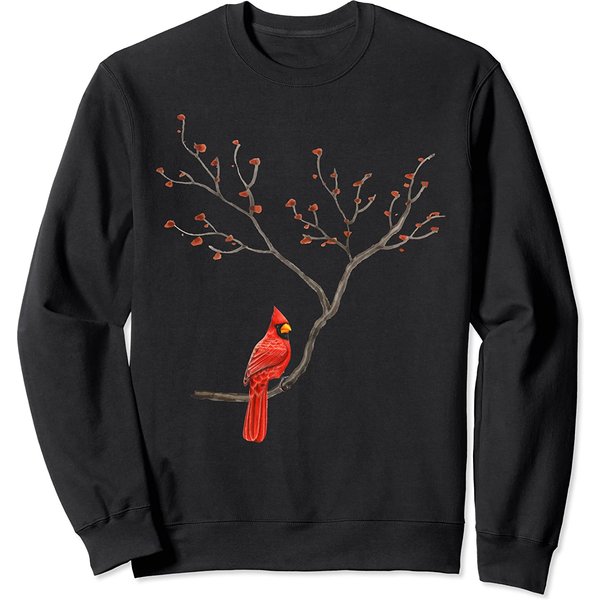 Red Cardinal Bird Lovers Birdwatching Birding Vintage Sweatshirt-image