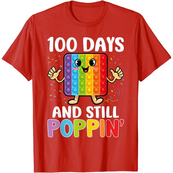 100 Days Of School And Still Poppin 100Th Day Kids Pop It T-Shirt-image