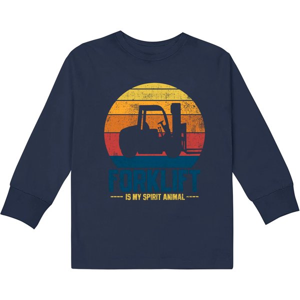 Forklift Vintage Kids Long Sleeve T-Shirt-image