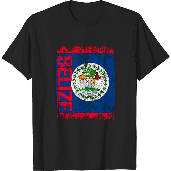 Belize Flag Vintage Distressed T-Shirt-image