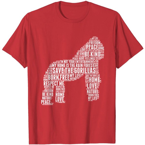 Save The Gorillas Animals Love Extinct Endangered T Shirt-image