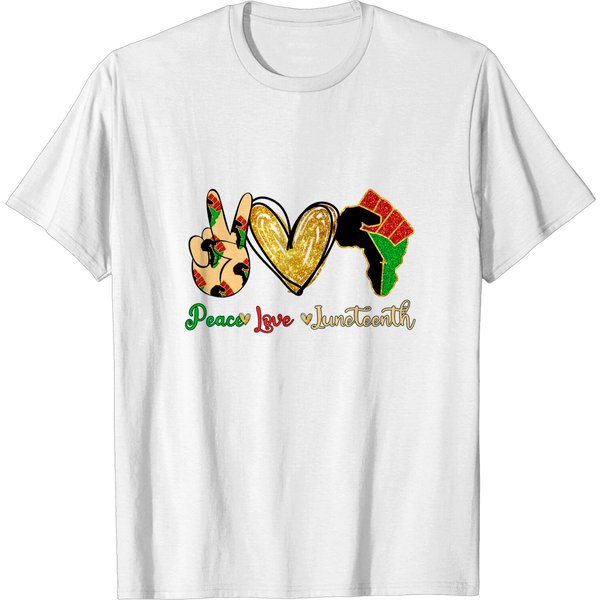 Peace Love Juneteenth T-Shirt-image