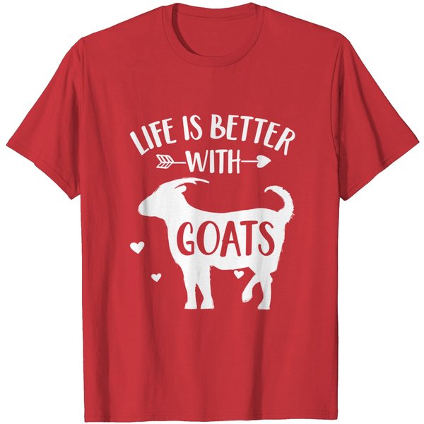 Goat Lover Gift 'Life Is Better With Goats' Fun Animal Goat T-Shirt-image