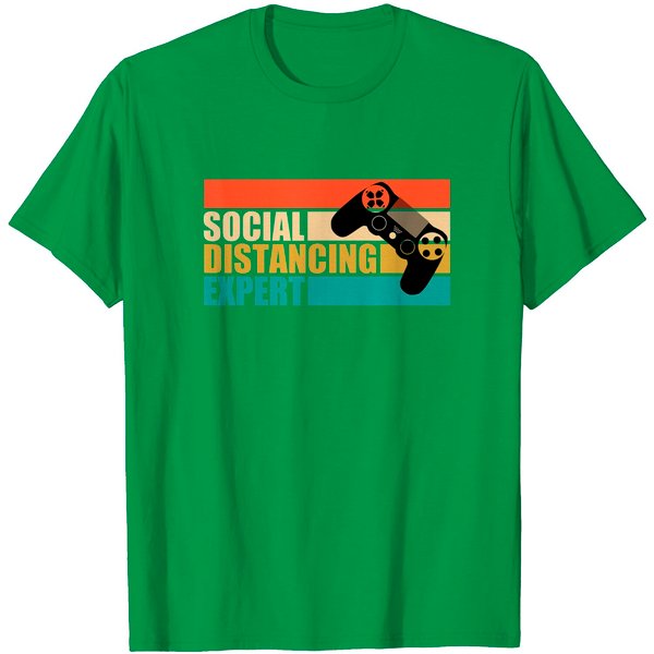Social Distancing Expert Gaming Shirt Funny Gamer T-Shirt-image