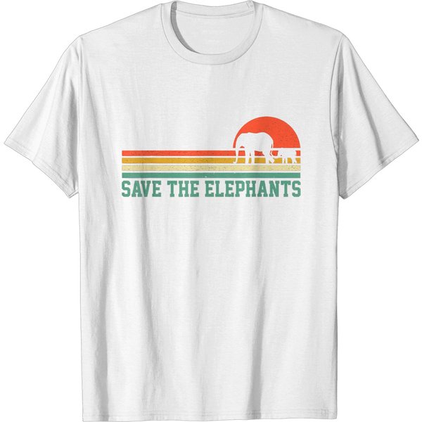 Vintage Save The Elephants T Shirt Gift Elephants T Shirt-image