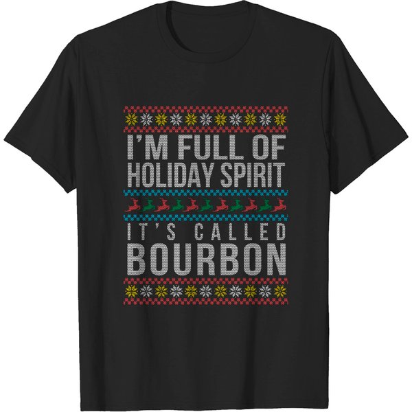 Ugly Christmas Drinking Bourbon Holiday Party T-Shirt-image