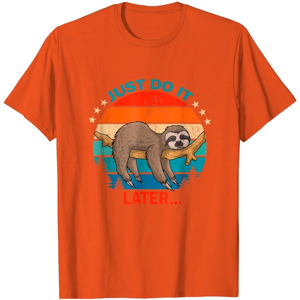 Do It Later Funny Sleepy Sloth T-Shirt-image